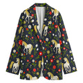 Magic Floral Unicorn Pattern Print Women's Blazer