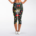 Magic Floral Unicorn Pattern Print Women's Capri Leggings