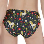 Magic Floral Unicorn Pattern Print Women's Panties