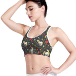 Magic Floral Unicorn Pattern Print Women's Sports Bra
