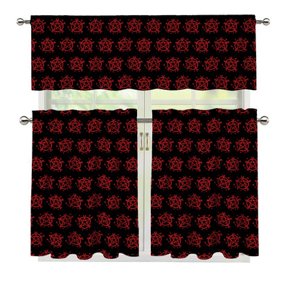 Magic Pentagram Pattern Print 3 Piece Kitchen Curtains