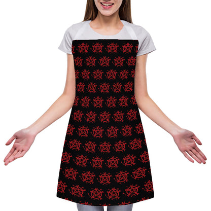 Magic Pentagram Pattern Print Adjustable Apron