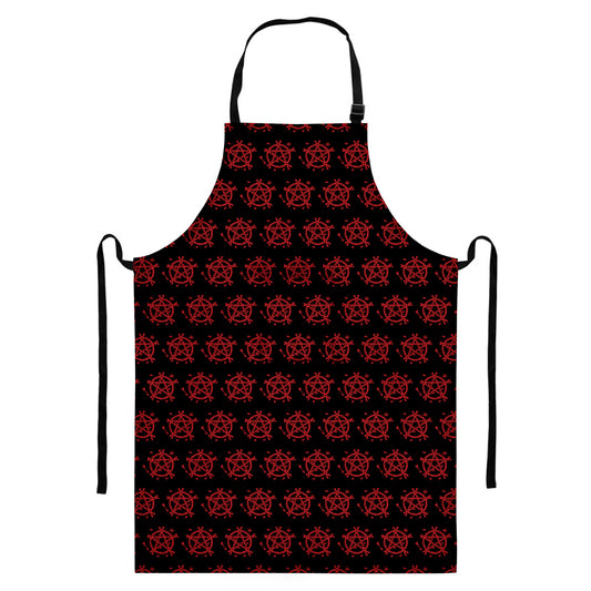 Magic Pentagram Pattern Print Bib Apron With Pocket