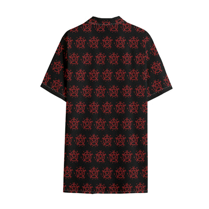 Magic Pentagram Pattern Print Cotton Hawaiian Shirt