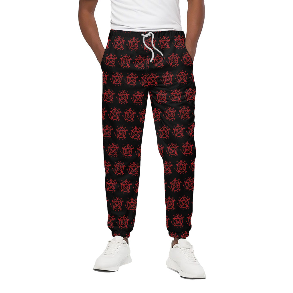Magic Pentagram Pattern Print Cotton Pants