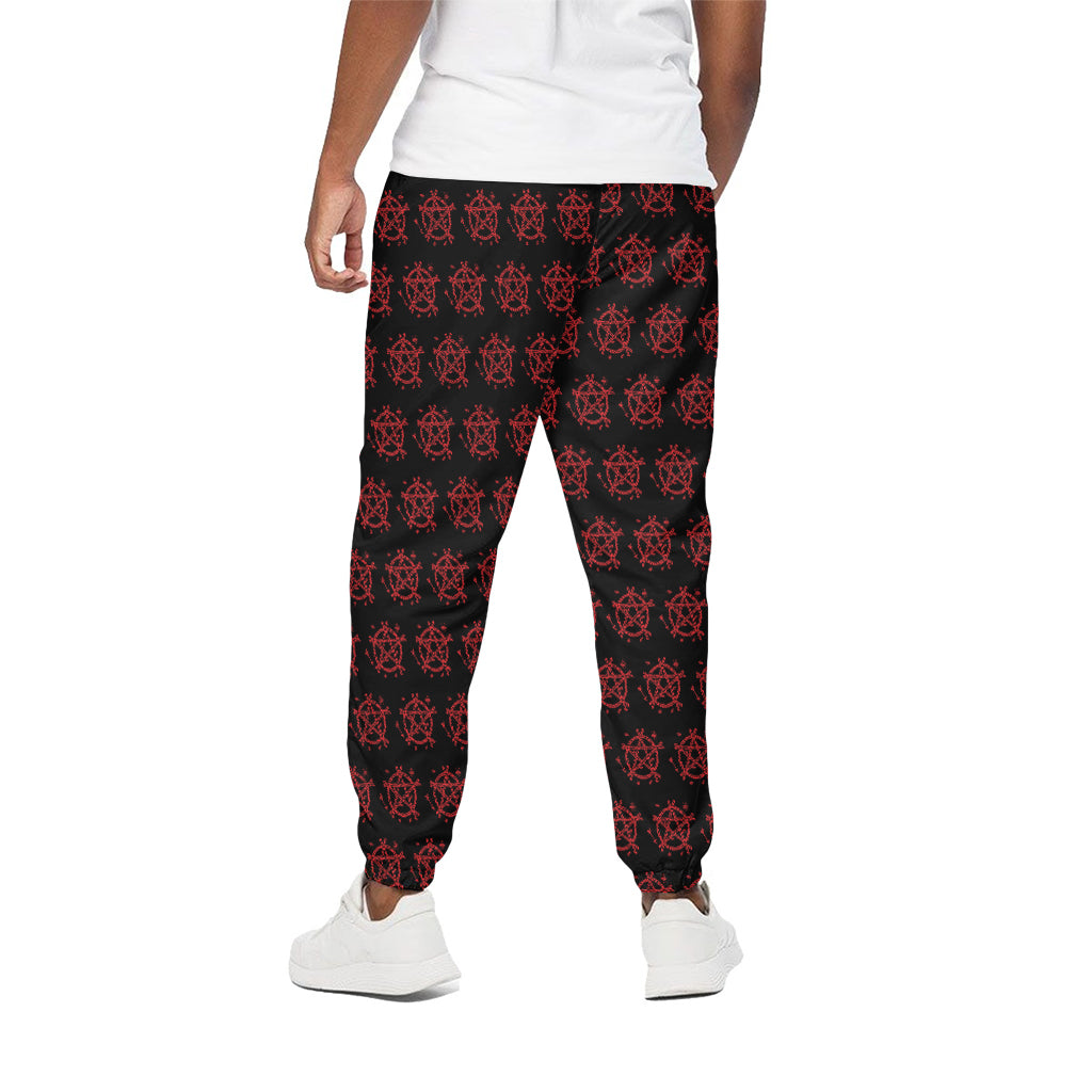 Magic Pentagram Pattern Print Cotton Pants