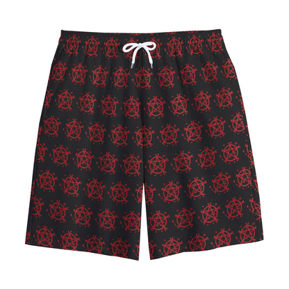 Magic Pentagram Pattern Print Cotton Shorts