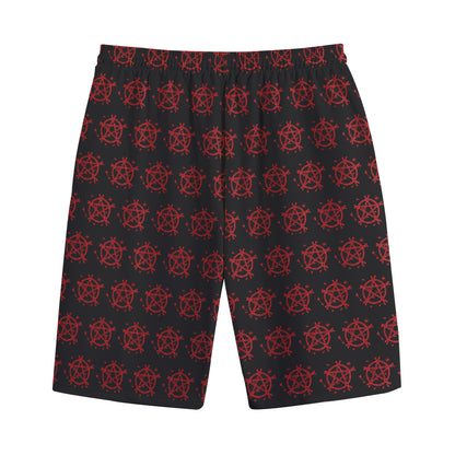 Magic Pentagram Pattern Print Cotton Shorts