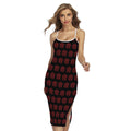 Magic Pentagram Pattern Print Cross Back Cami Dress