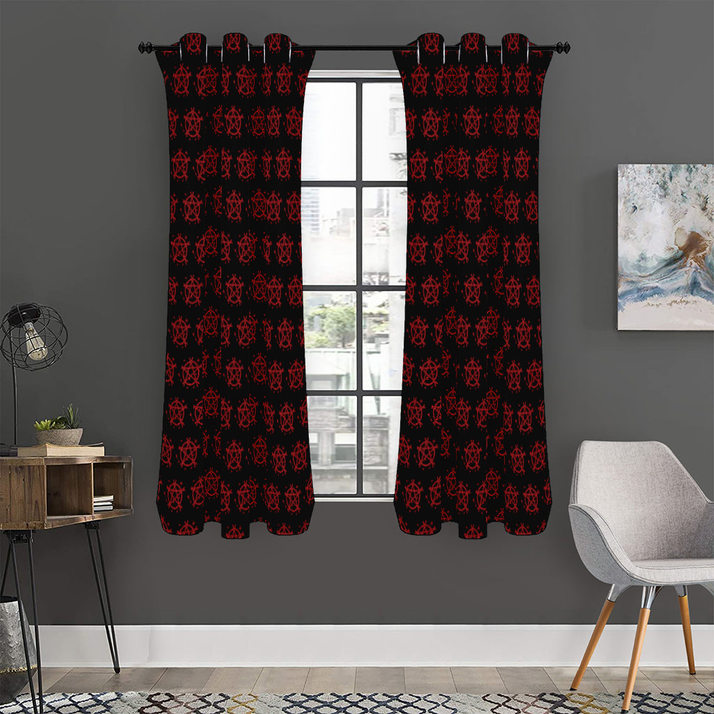 Magic Pentagram Pattern Print Curtain