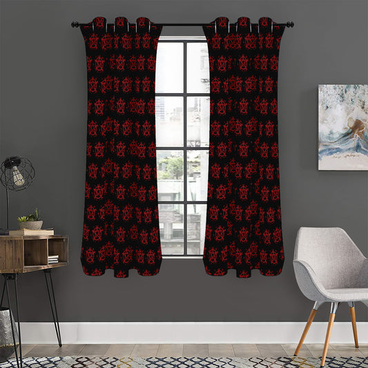 Magic Pentagram Pattern Print Curtain
