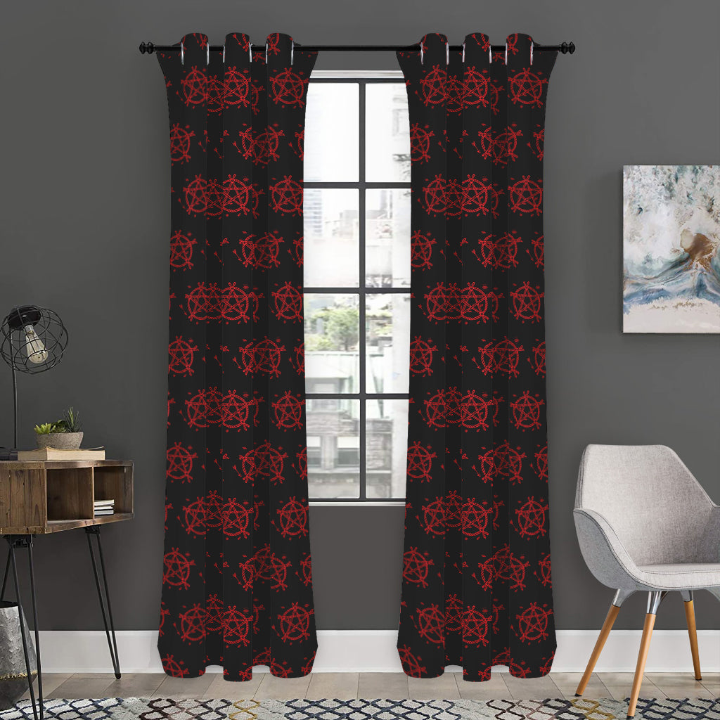 Magic Pentagram Pattern Print Curtain