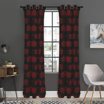 Magic Pentagram Pattern Print Curtain