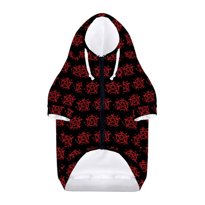 Magic Pentagram Pattern Print Dog Zip Up Hoodie