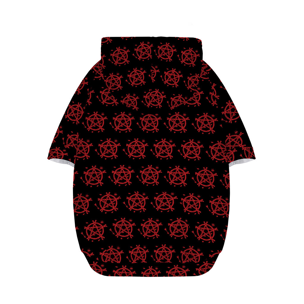 Magic Pentagram Pattern Print Dog Zip Up Hoodie