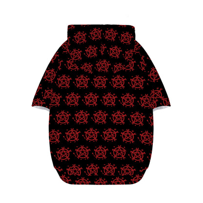 Magic Pentagram Pattern Print Dog Zip Up Hoodie