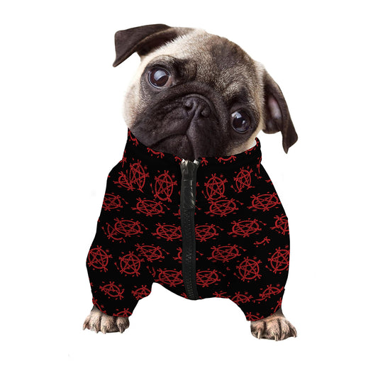 Magic Pentagram Pattern Print Dog Zip Up Jacket