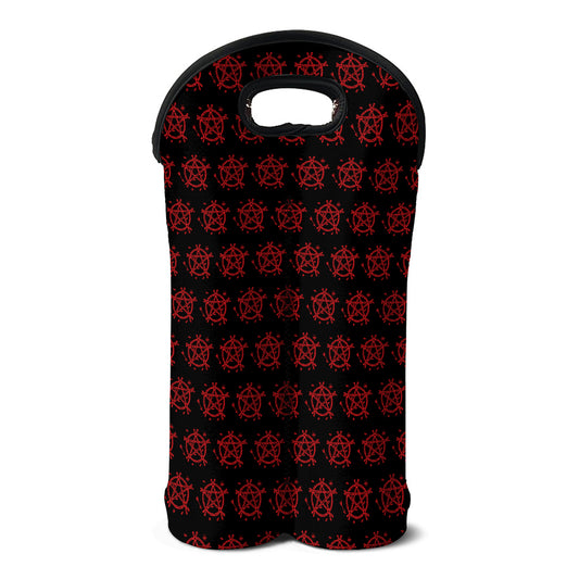 Magic Pentagram Pattern Print Double Neoprene Wine Tote