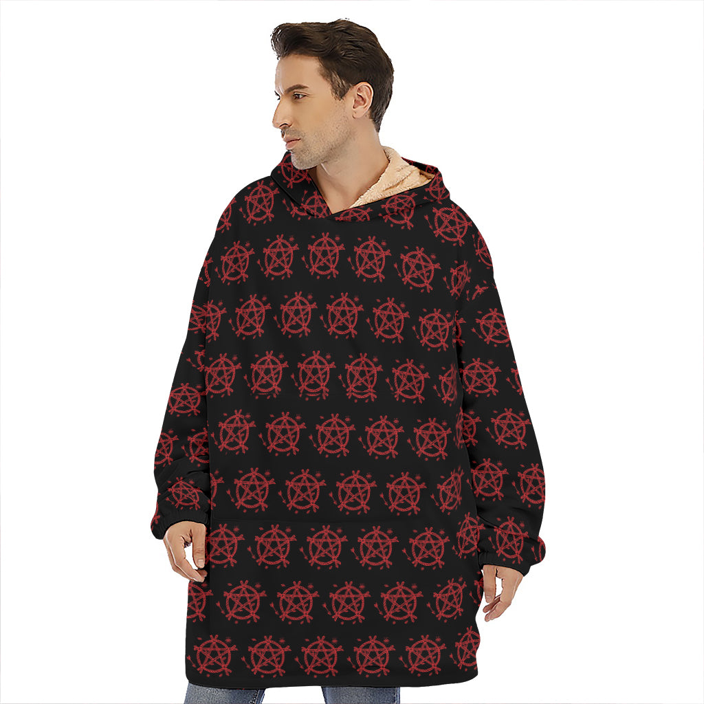 Magic Pentagram Pattern Print Hoodie Blanket