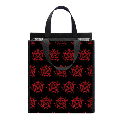 Magic Pentagram Pattern Print Insulated Lunch Tote