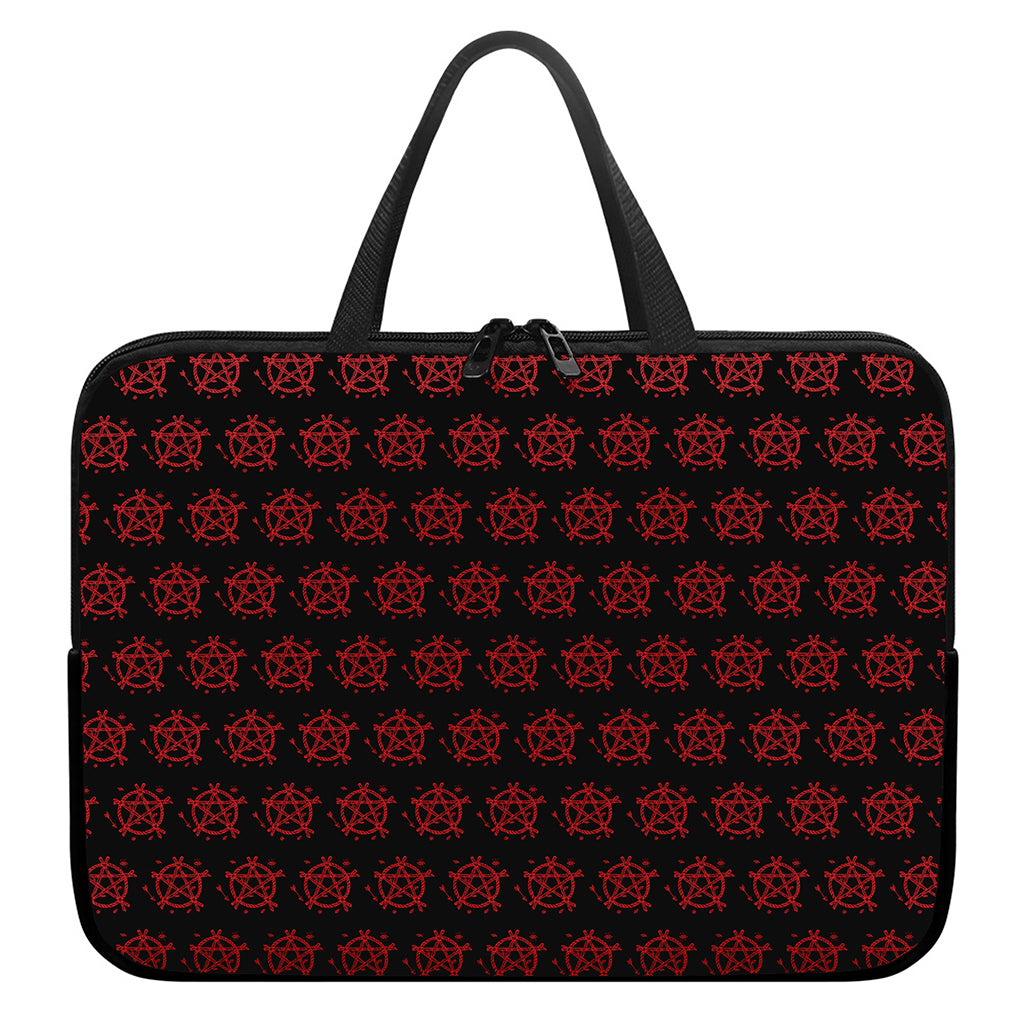 Magic Pentagram Pattern Print Laptop Sleeve With Handle