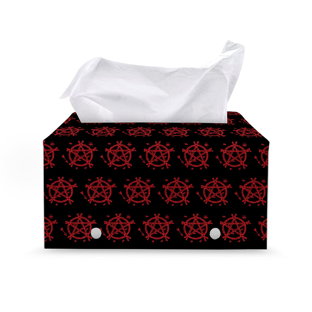 Magic Pentagram Pattern Print Leather Tissue Box Cover