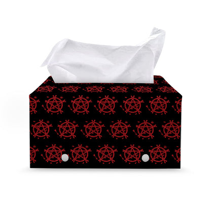Magic Pentagram Pattern Print Leather Tissue Box Cover
