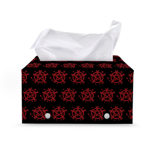 Magic Pentagram Pattern Print Leather Tissue Box Cover