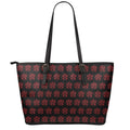 Magic Pentagram Pattern Print Leather Tote Bag With Zipper