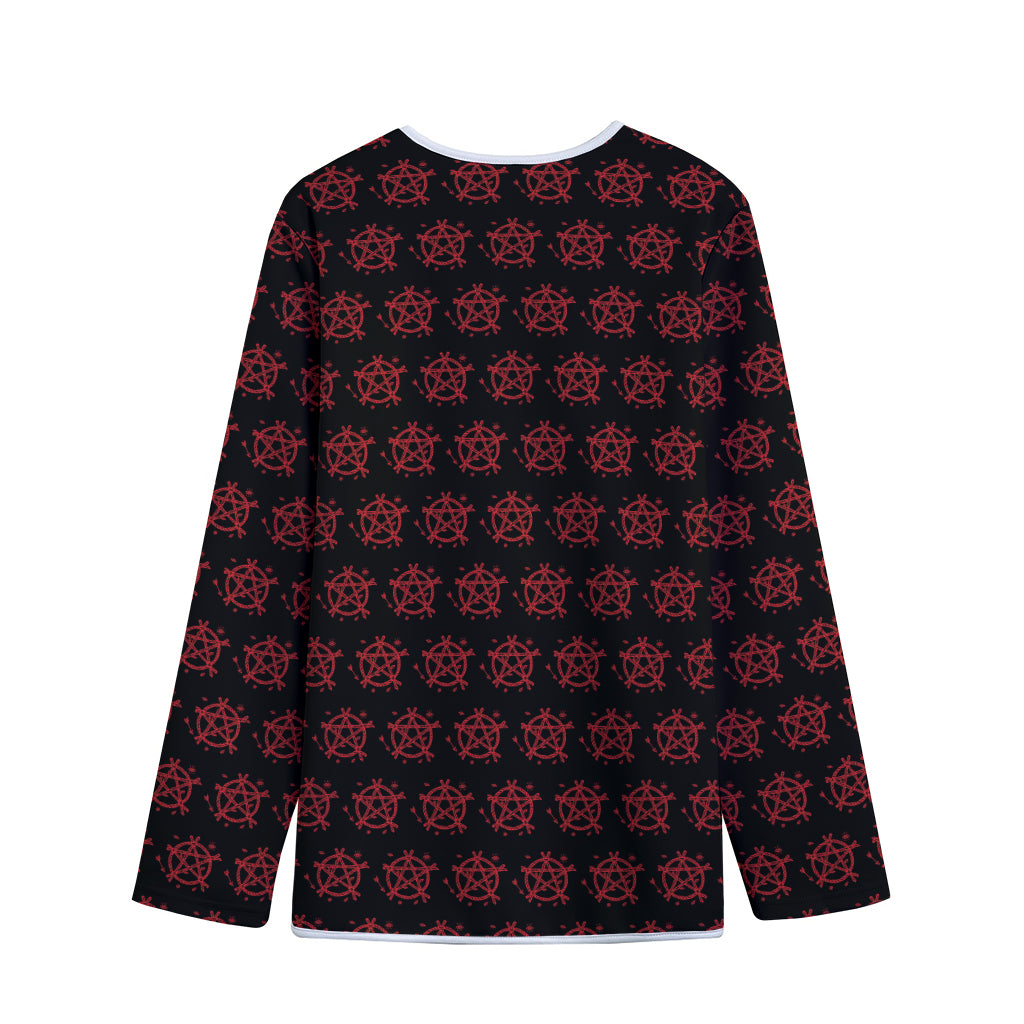 Magic Pentagram Pattern Print Long Sleeve Short Coat