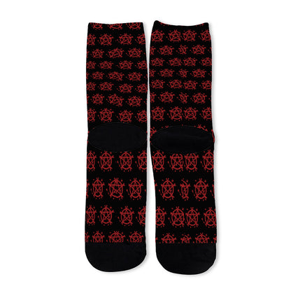 Magic Pentagram Pattern Print Long Socks