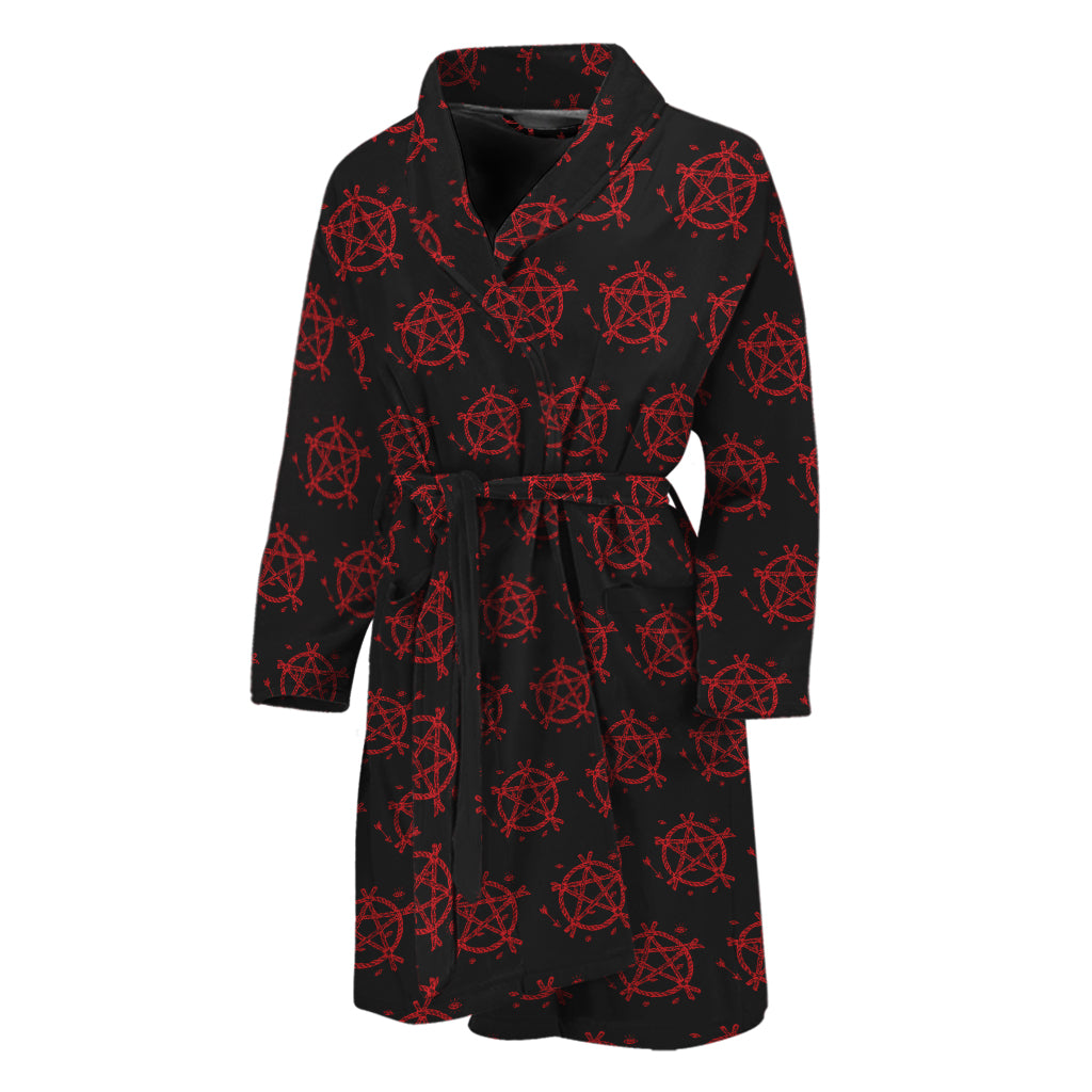 Magic Pentagram Pattern Print Men's Bathrobe