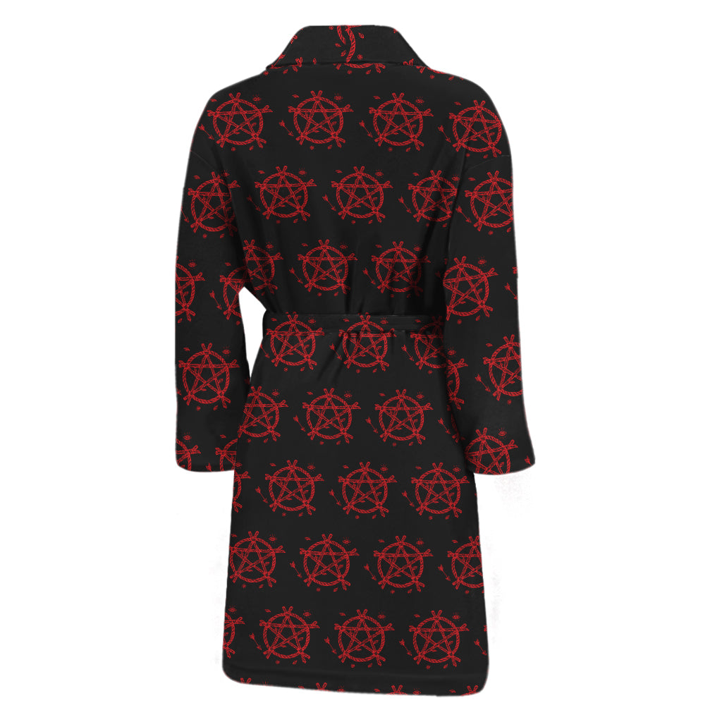 Magic Pentagram Pattern Print Men's Bathrobe