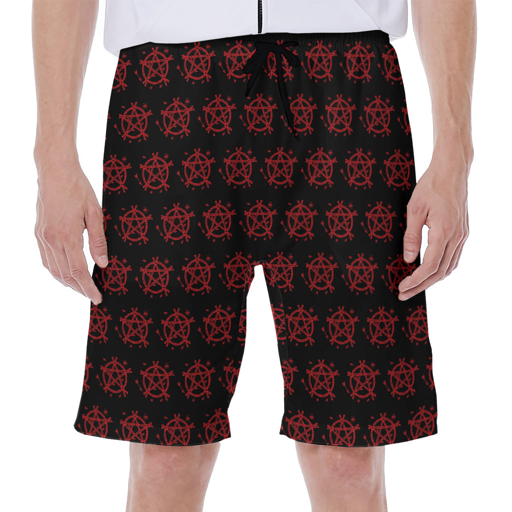 Magic Pentagram Pattern Print Men's Beach Shorts