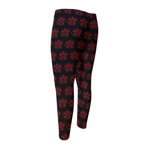 Magic Pentagram Pattern Print Men's Compression Pants