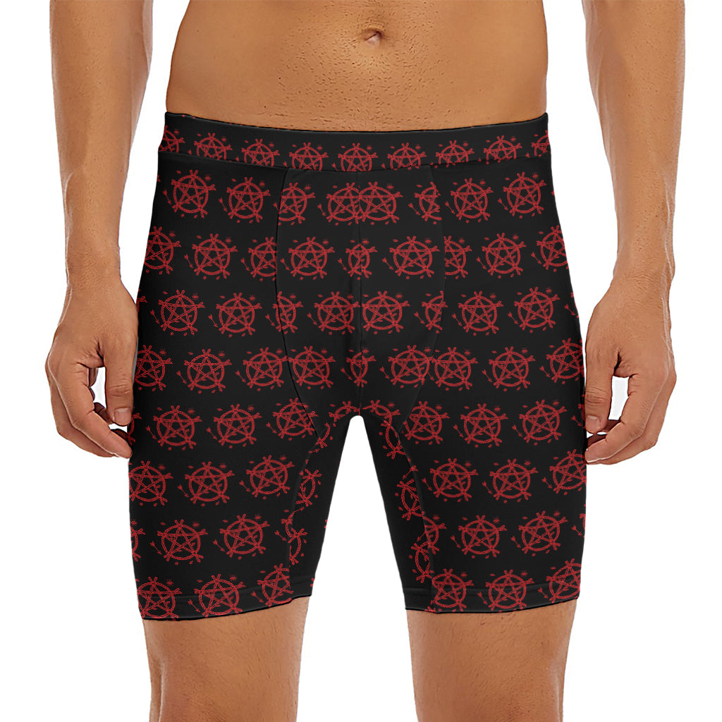 Magic Pentagram Pattern Print Men's Long Boxer Briefs