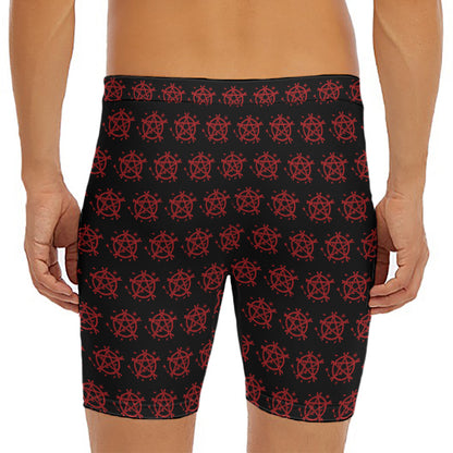 Magic Pentagram Pattern Print Men's Long Boxer Briefs