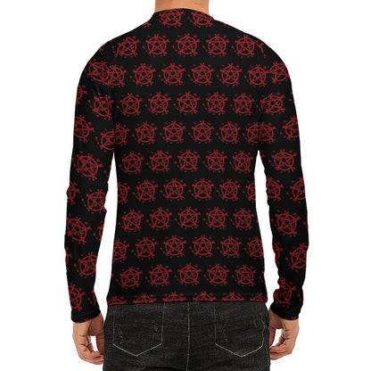 Magic Pentagram Pattern Print Men's Long Sleeve Rash Guard