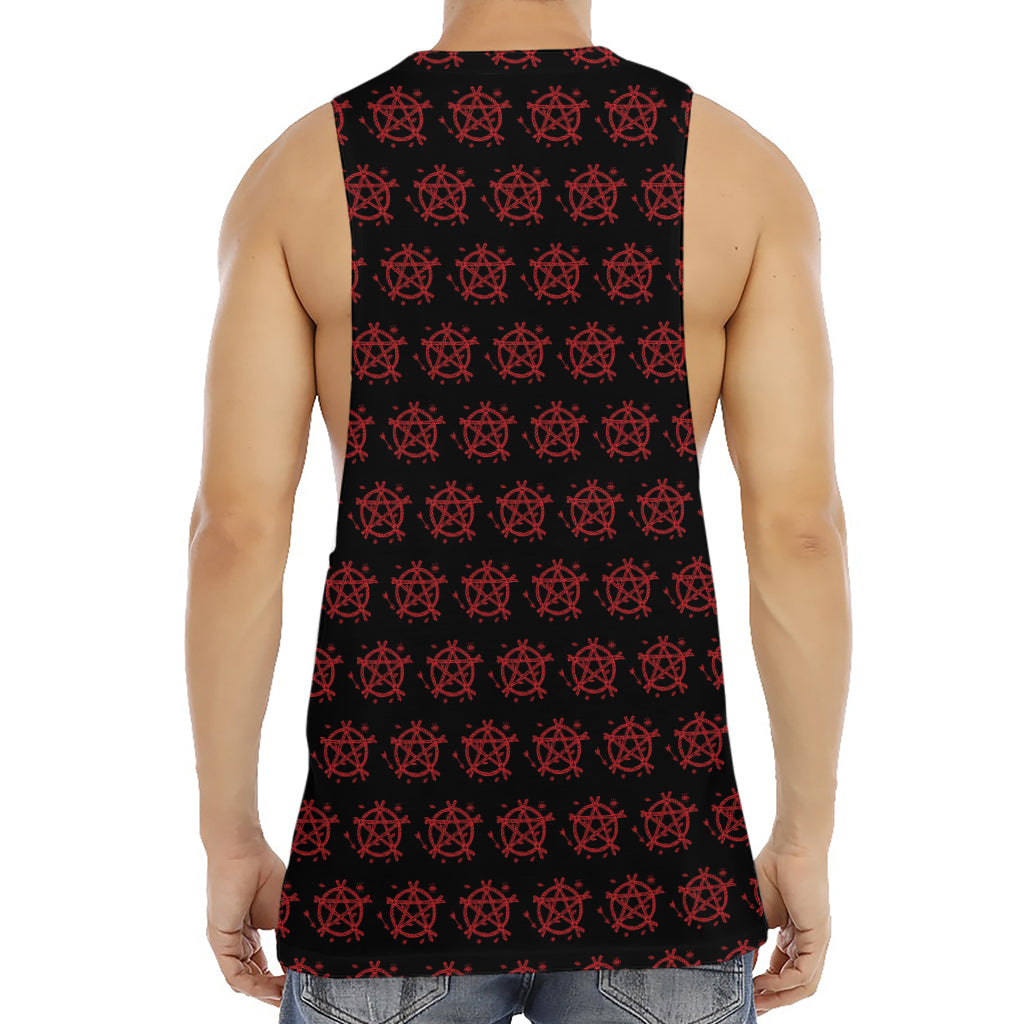 Magic Pentagram Pattern Print Men's Muscle Tank Top