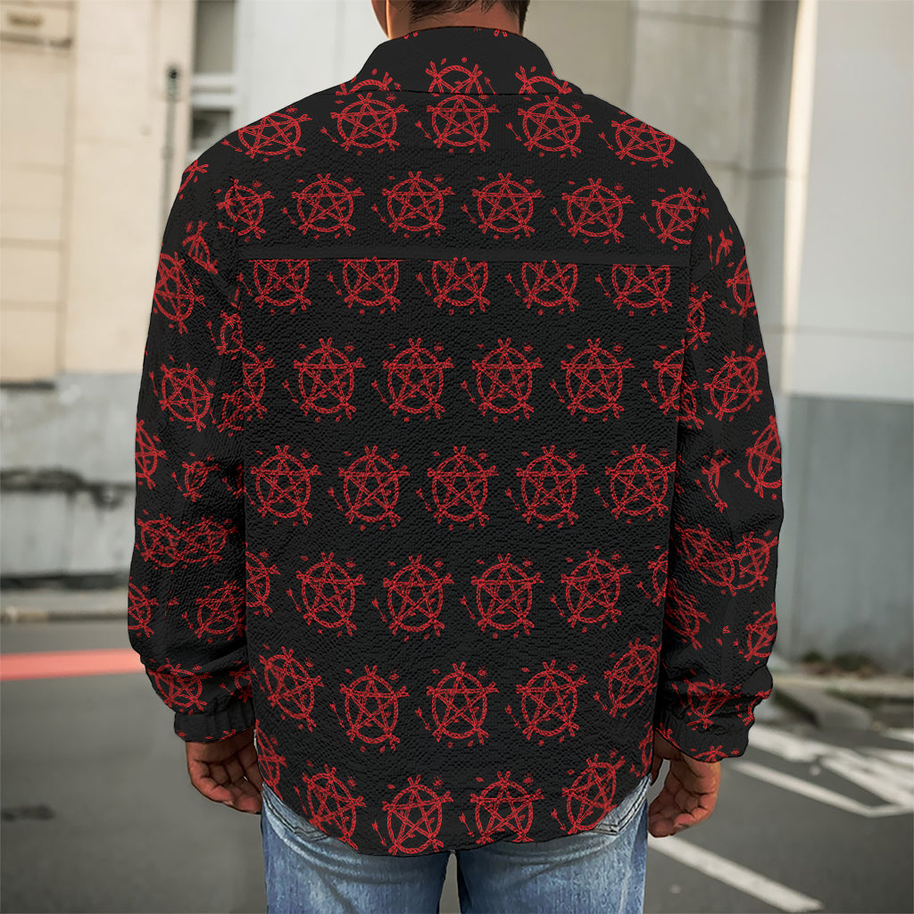 Magic Pentagram Pattern Print Men's Shirt Jacket