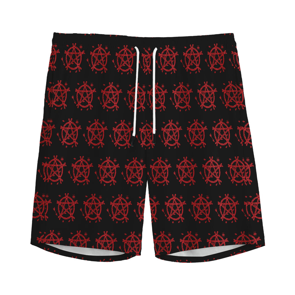 Magic Pentagram Pattern Print Men's Sports Shorts