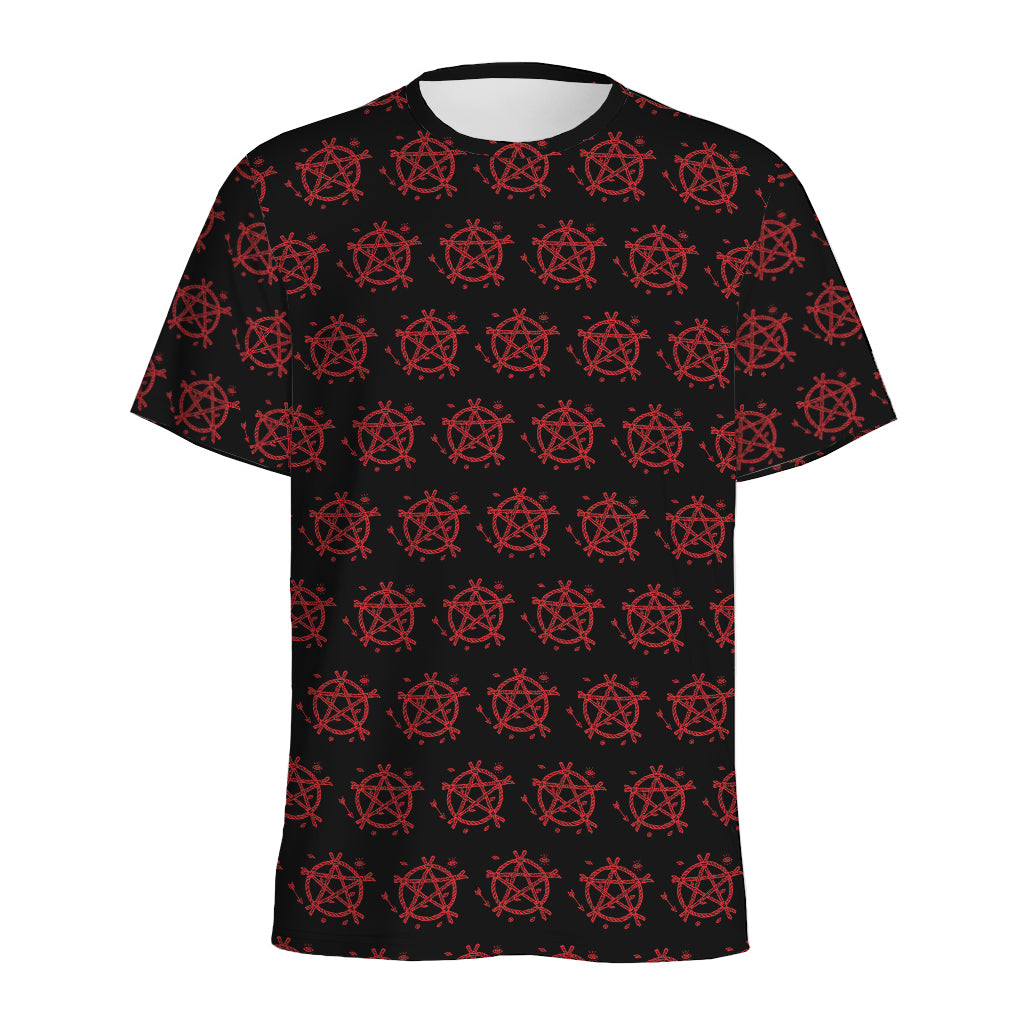 Magic Pentagram Pattern Print Men's Sports T-Shirt