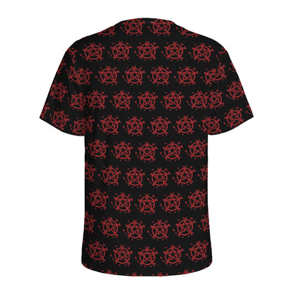 Magic Pentagram Pattern Print Men's Sports T-Shirt