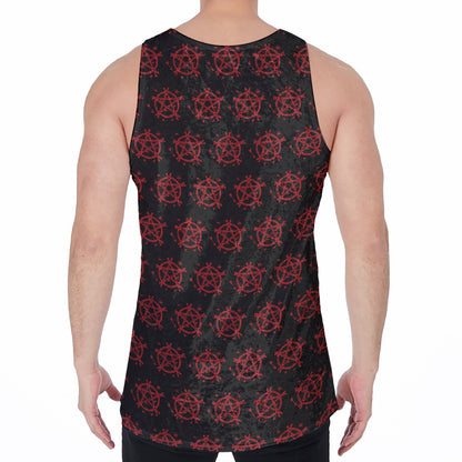 Magic Pentagram Pattern Print Men's Velvet Tank Top
