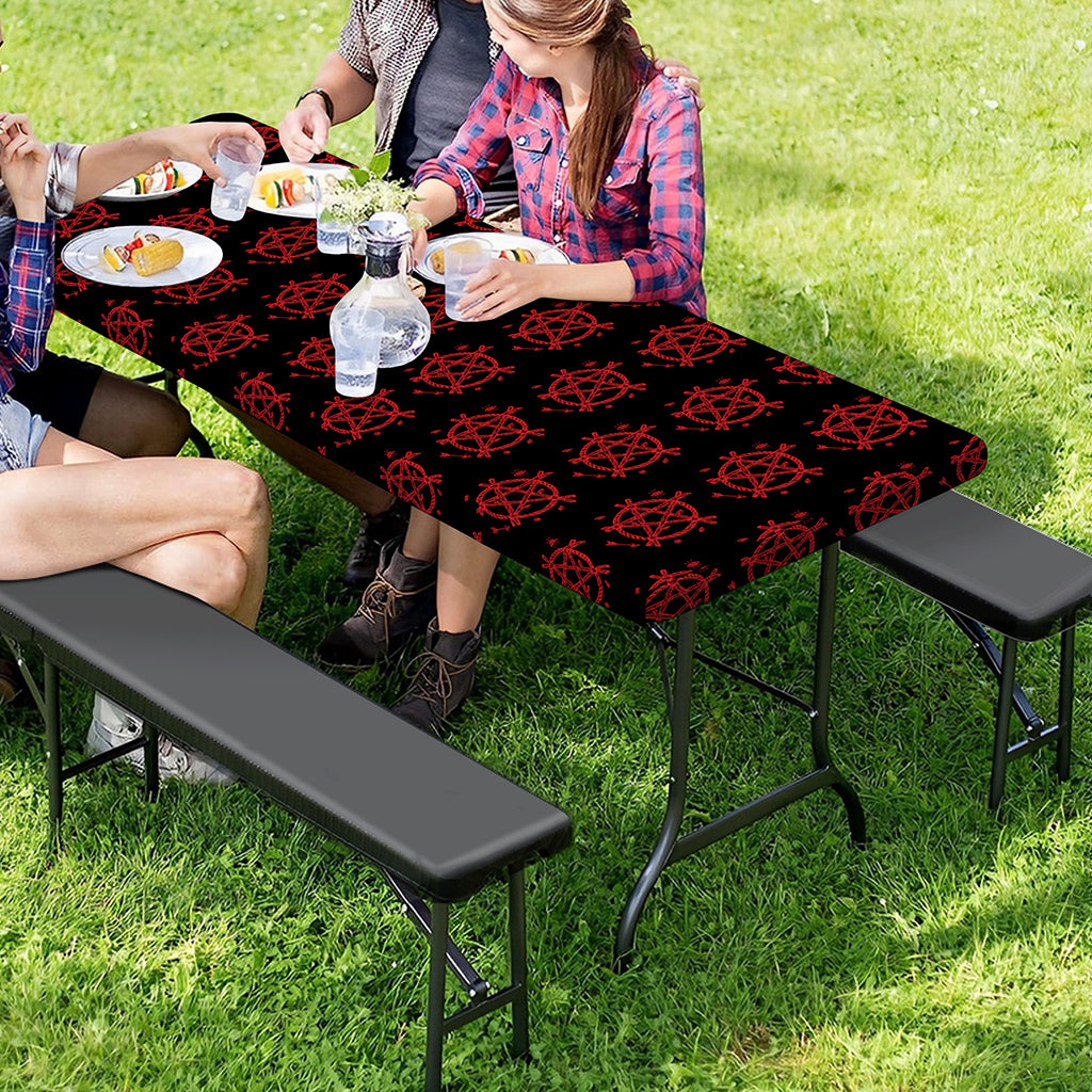 Magic Pentagram Pattern Print Picnic Table Cover