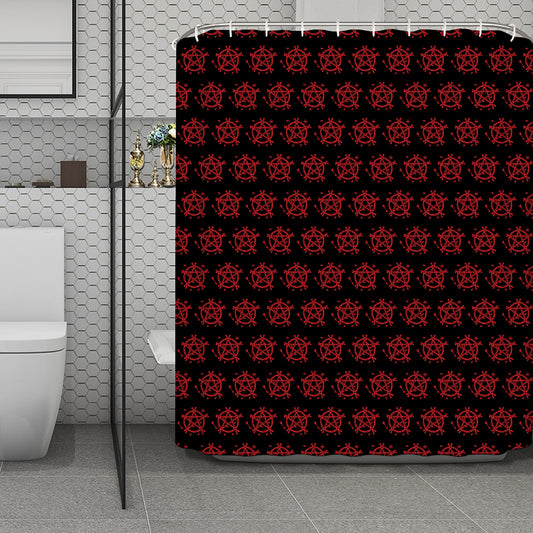 Magic Pentagram Pattern Print Polyester Shower Curtain