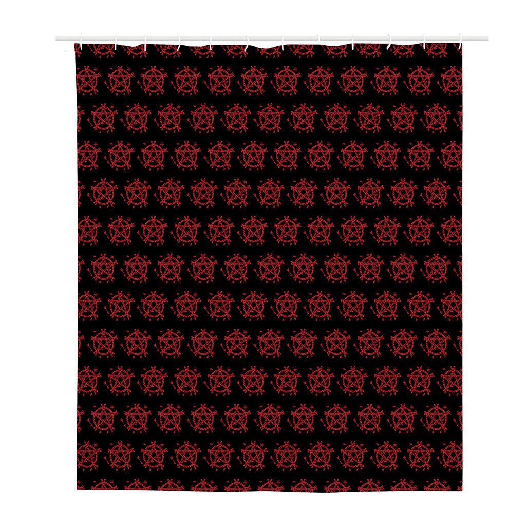 Magic Pentagram Pattern Print Polyester Shower Curtain