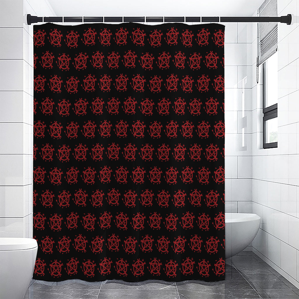 Magic Pentagram Pattern Print Premium Shower Curtain