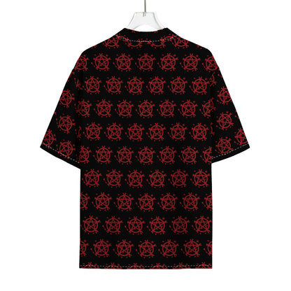 Magic Pentagram Pattern Print Rayon Hawaiian Shirt