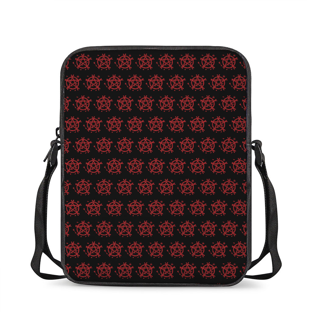 Magic Pentagram Pattern Print Rectangular Crossbody Bag